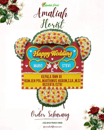 Karangan Papan Bunga Pernikahan di Kadia